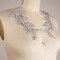 Metallic Gray Alencon Lace Applique Pair with Silver Pearls and Sequins